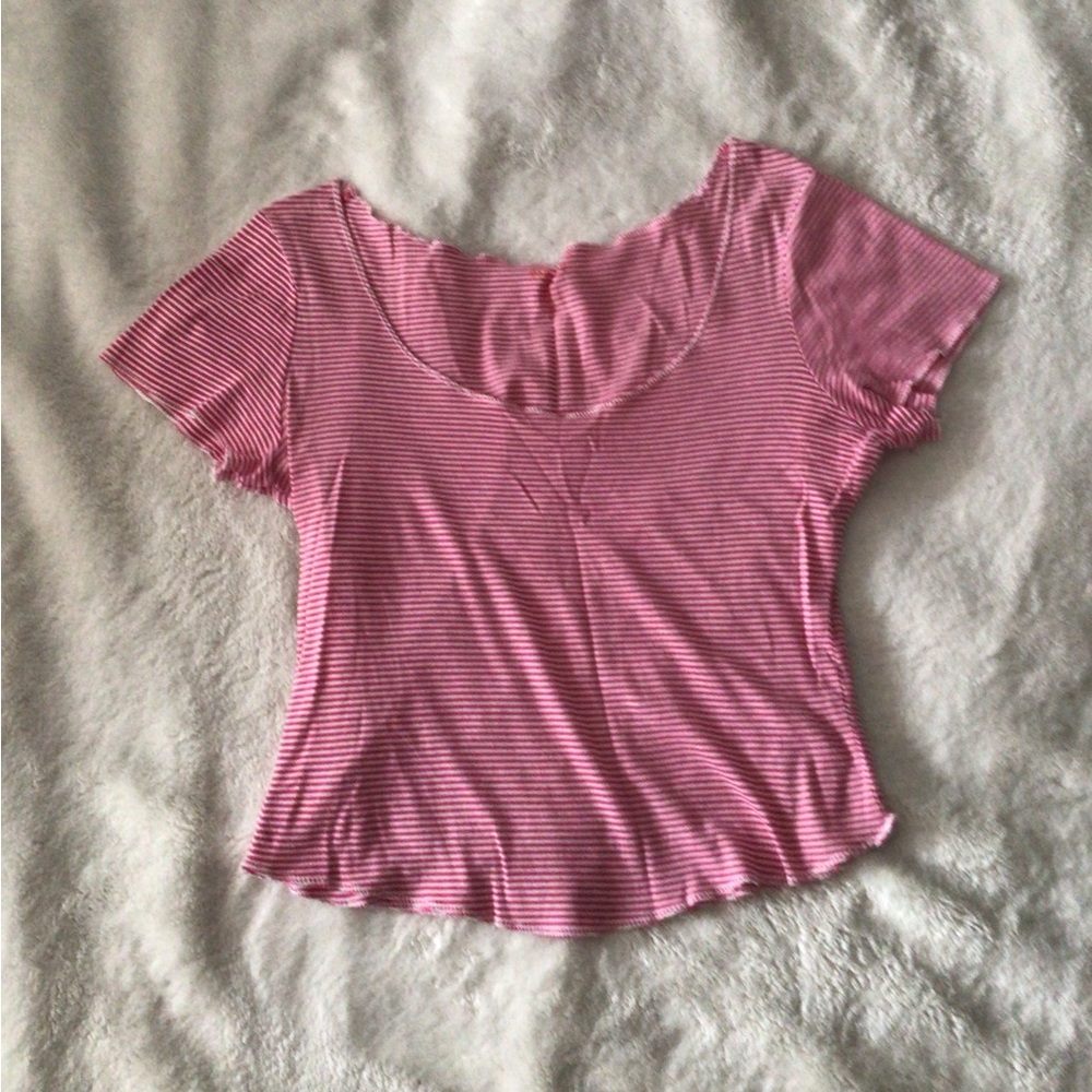 Old Navy Pink & White Striped Top